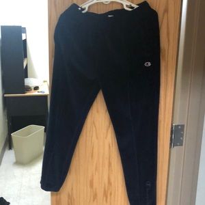 Large Navy Champion Velour Sweat Pants